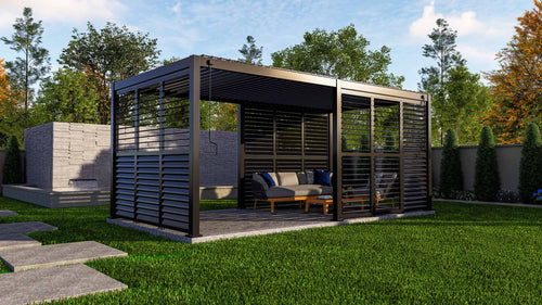 MIRADOR 111 Draaibare Lamellenwand 1,23m voor Deluxe Pergola's - Antraciet - vtwonen shop