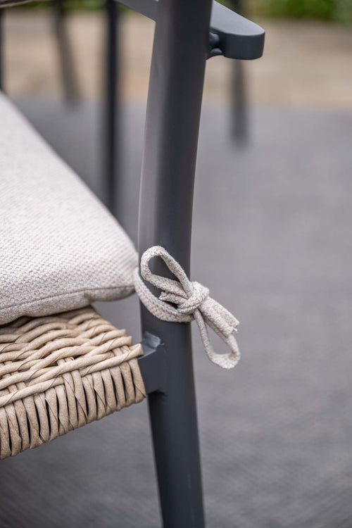 Garden Impressions Parijs tuinstoelen set van 4 – carbon black / desert sand