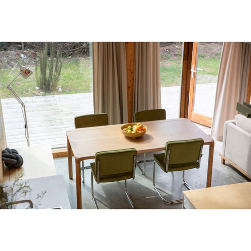 Zuiver Ridge Rib Eetkamerstoelen  Groen - Set van 2 - vtwonen shop