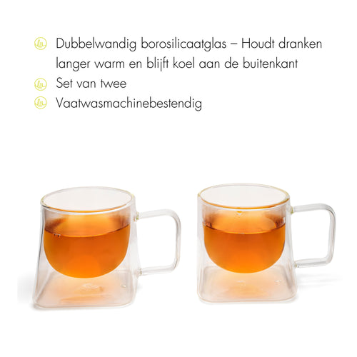 Leopold Vienna - Dubbelwandige koffieglazen Otto set van 2 stuks - vtwonen shop
