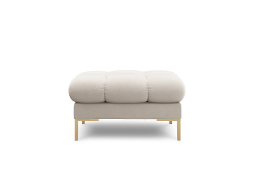Cosmopolitan Design Poef Bali structurele stof, beige - 60x60x41cm