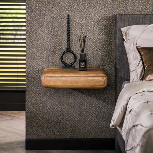 Giga Meubel Nachtkastje Sleek - Naturel Hout - 45x35x13cm