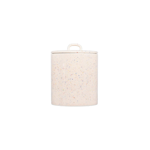 Ona - Voorraadpot 14xH18cm met deksel beige Fika