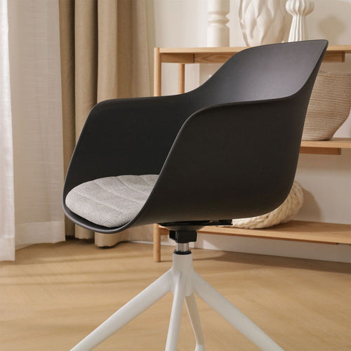 Nolon Nola-Liz Eetkamerstoel Zwart - Lichtgrijs - Draaibaar - Wit - vtwonen shop