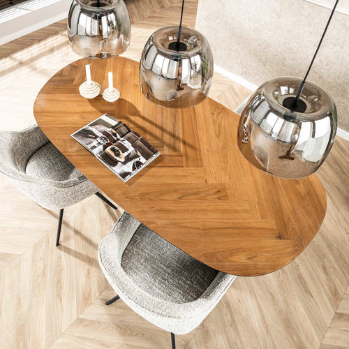 Giga Meubel Eettafel Organisch - Naturel Hout - 180x95x76cm