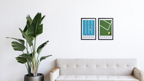 Zwarte lijst met kader 40x30 tennis - vtwonen shop