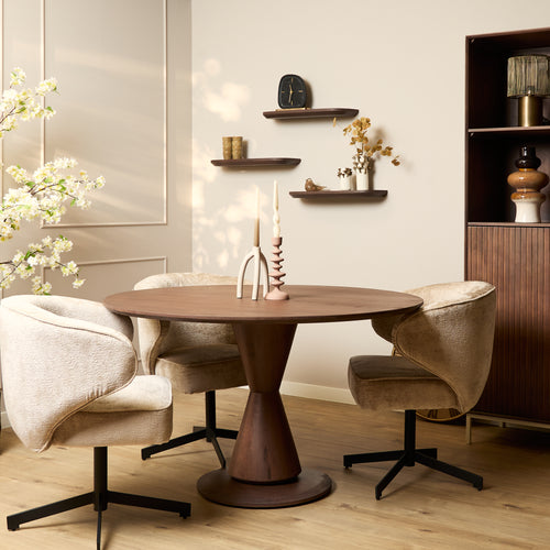 Starfurn  eettafel Lima - bruin - 150x150x76cm