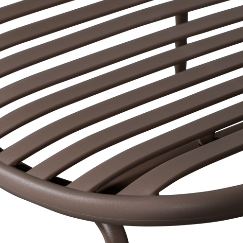 WOOOD loungestoel met hocker Bruce - Polypropeen/Metaal - Paars/Bruin - 73x81x72