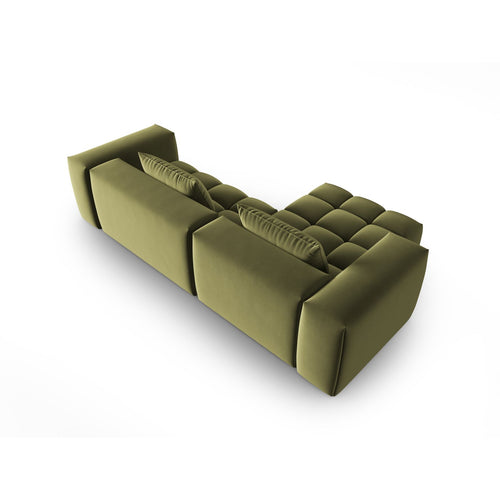 Cosmopolitan Design - Modulaire hoekbank links Verona 3-zits, flueel lichtgroen - 145x260x70cm