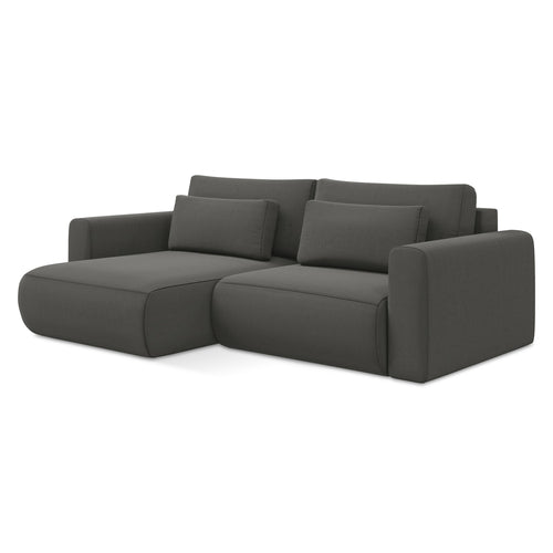 LaMiaSofa hoekbank links Perugia - velours - staal - 240x149x82