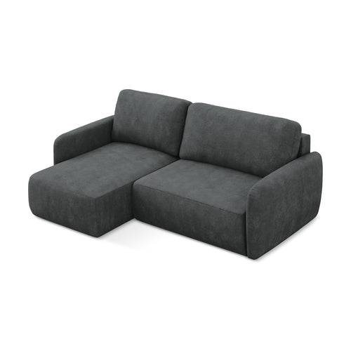 LaMiaSofa hoekbank links Corle - chenille stof - donkergrijs - 207x148x86