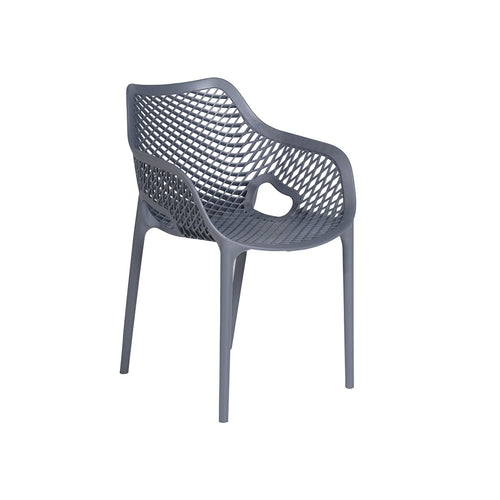 Garden Impressions tuinstoel Air XL donker grijs kunststof - 4 stuks