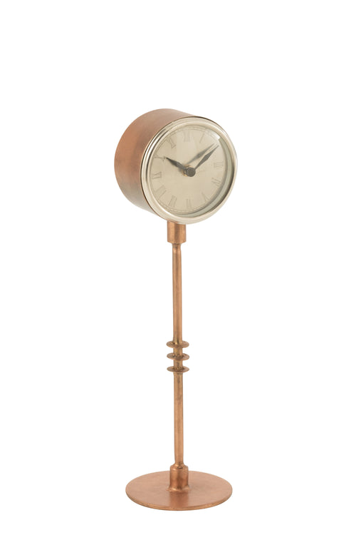 J-Line klok op voet - metaal - koper - large - 40 cm