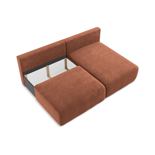 LaMiaSofa hoekbank rechts Ostia - chenille stof - terracotta - 210x149x79