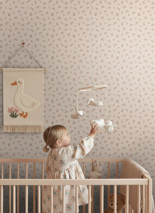 ESTAhome behang vintage bloemetjes oudroze - 50 x 900 cm - 132221