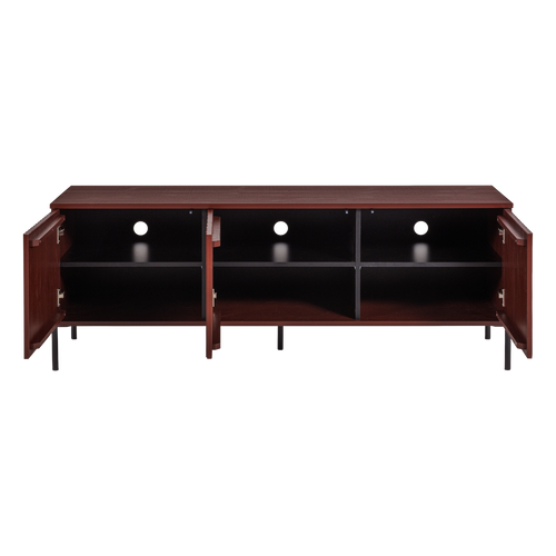 WOOOD tv meubel 150 cm New Gravure - Grenen - Bordeauxrood