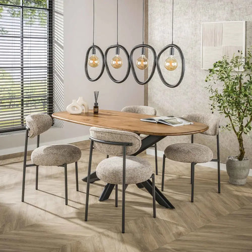 Ylumen hanglamp Pebble - 4 lichts - 140  x 150   cm - zwart