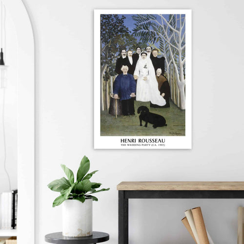 Artfulprints Poster met Lijst Henri Rousseau - The wedding party   - 30x40 cm - Meerkleurig