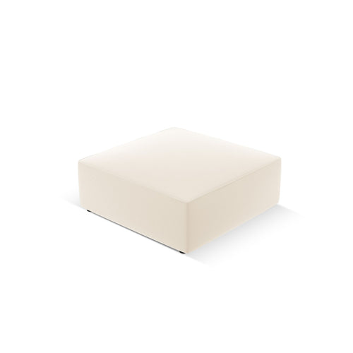 Cosmopolitan Design - Poef Siena imitatieleer lichtbeige - 93x93x40cm