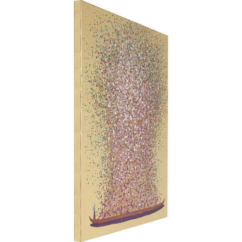 Kare Design Schilderij Flower Boat 120x160cm goud en roze