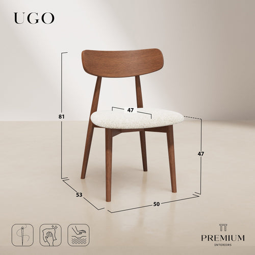 Premium Interiors - Set van 2 stoelen UGO - bouclette crème 50cm