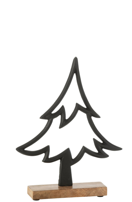 J-Line decoratie Denneboom Op Voet  - aluminium/hout - zwart - large - vtwonen shop