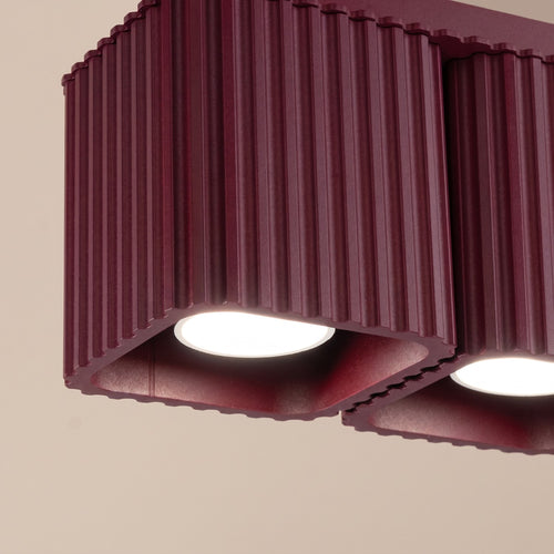 Sollux Lighting Plafondlamp RIFF 2 bordeaux GU10 - 20,5x10x12cm