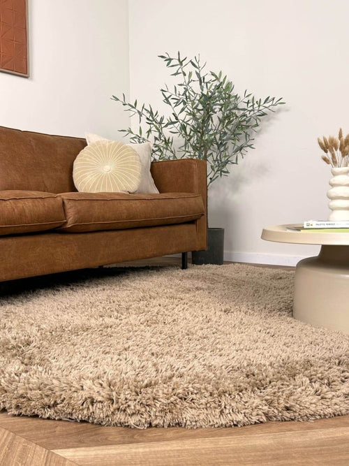 Interieur05 vloerkleed Pilo - hoogpolig - taupe - Ø240 cm - vtwonen shop