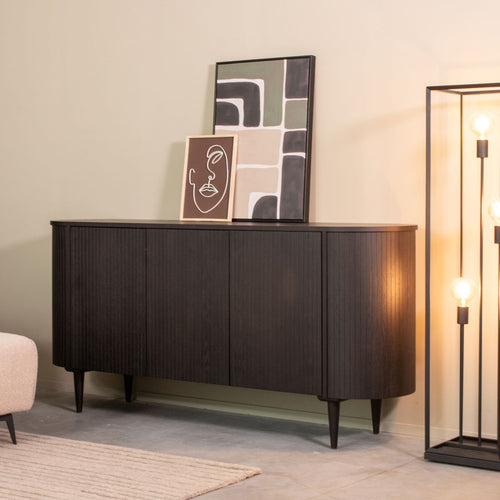 LABEL51 Dressoir Oliva - Zwart Eikenhout - 180x47x85cm - vtwonen shop