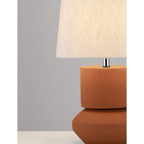 Nova Luce IZUMI Tafellamp met ronde, taps toelopende kap, terracotta, E27 fitting, 1x12W