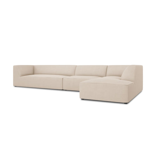 Cosmopolitan Design - Modulaire hoekbank rechts Siena 5-zits, structurele stof beige - 180x366x69cm