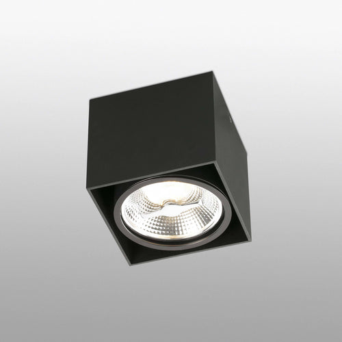 Faro Tecto - 1 Light Square Surface Mounted Downlight Zwart