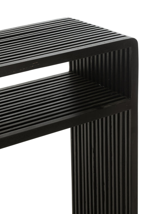 J-Line console Met Schap - hout - zwart - 2 stuks