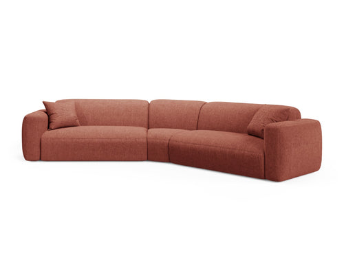 Cosmopolitan Design Symmetrische modulaire hoekbank Strino 3-zits, structurele stof koraal - 210x344x78cm