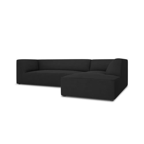 Cosmopolitan Design - Modulaire hoekbank rechts Siena 4-zits, structurele stof zwart - 180x273x69cm