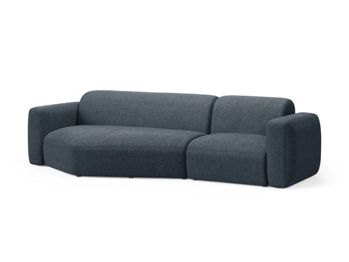 Cosmopolitan Design Modulaire hoekbank links Strino 3-zits, structurele stof donkerblauw - 136x308x78cm