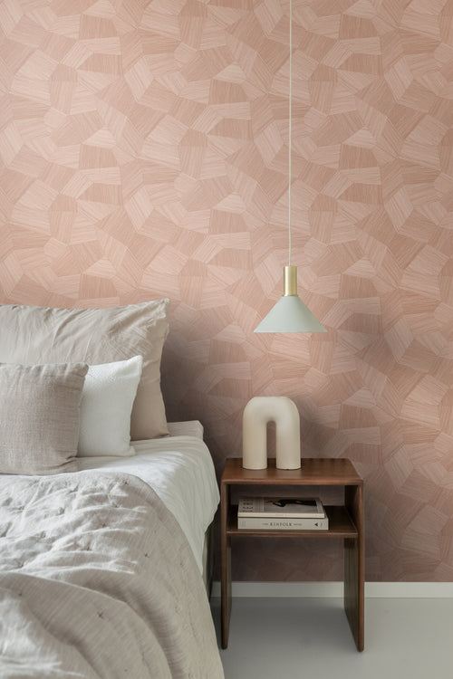 Origin Wallcoverings behang grafisch 3D motief terracotta roze - 53 cm x 10.05 m - 348040 - vtwonen shop