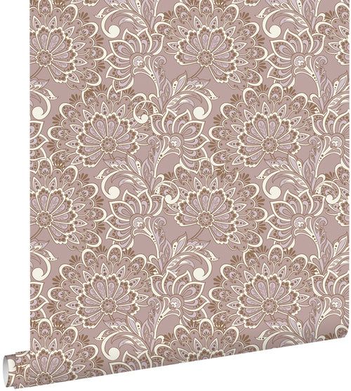 ESTAhome behang vintage bloemen taupe - 50 x 900 cm - 131087 - vtwonen shop