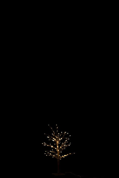 J-Line decoratie Kerstboom Kaal - metaal - zwart - small - LED