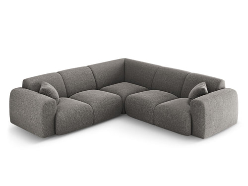 Cosmopolitan Design Symmetrische hoekbank Nolio 5-zits, chenille grijs - 252x252x72cm