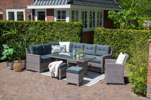 Blue bird lounge-diningset - 5-delig - links - grey - reflex black - vtwonen shop