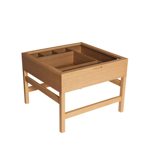 Hübsch salontafel Glitz - glas/mdf/eikenfineer/eikenhout - 60x60xh45cm - vtwonen shop