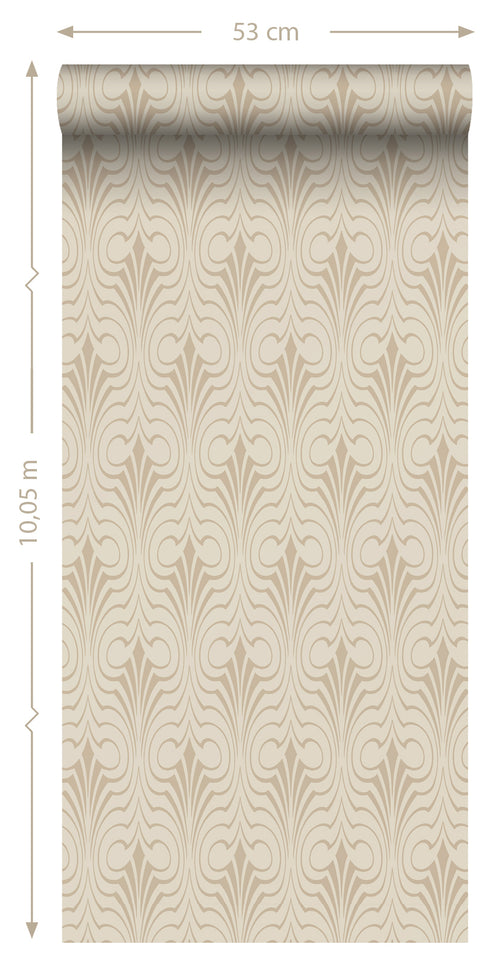 ESTAhome behang grafische vorm beige - 50 x 900 cm - 139634 - vtwonen shop