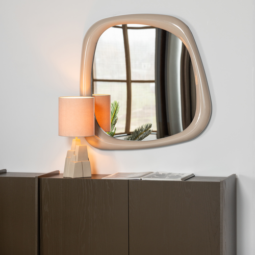 WOOOD spiegel 90x90 cm Norea - Hout - Hoogglans  Zand  - 90x90x5