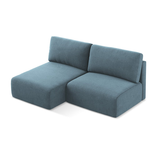 LaMiaSofa hoekbank links Ostia - textuurstof - lichtblauw - 210x149x79