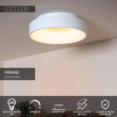 Lucide plafonnière MIRAGE - Geïntegreerde LED - Wit