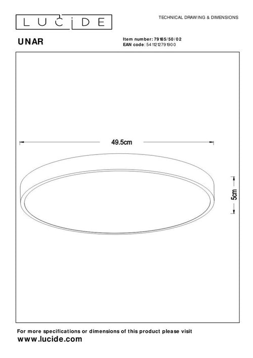 Lucide plafonnière UNAR - Geïntegreerde LED - Mat Goud / Messing - vtwonen shop