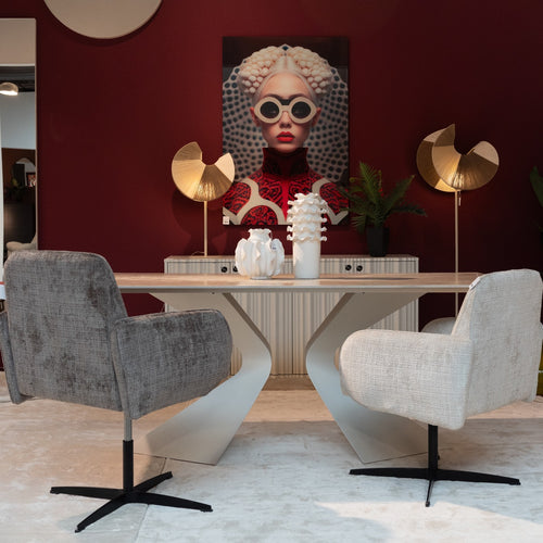 Kare Design Draaistoel met armleuningen Tabea bruin