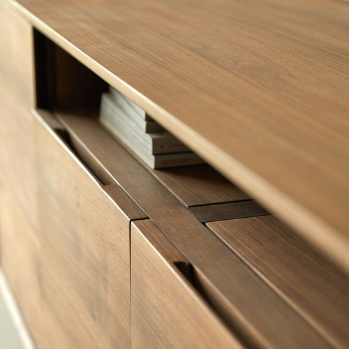 Tikamoon Dressoir van massief notenhout 180 cm - Bruin