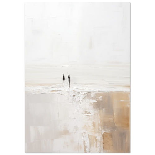 Artfulprints Poster Abstract - Silhouettes 2   - 70x100 cm - Wit
